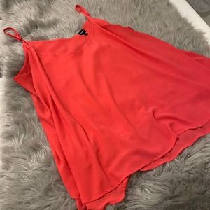 Torrid sz 4 Chiffon Double Layer Swing Cami Blouse Hot Pink